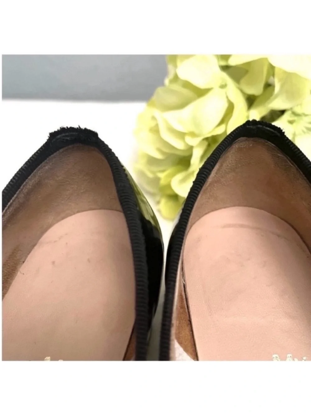 Salvatore Ferragamo My Charme Black Patent Vara Logo Ballet Flats Size 7B
